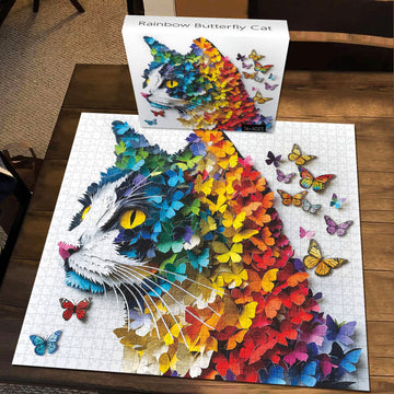 Puzzle gatto farfalla arcobaleno puzzle 1000 pezzi